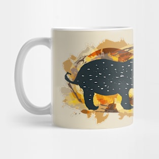 Cute rhino with abstract background Mug